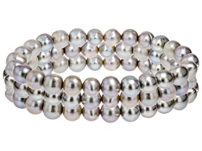 Genusis™ Platinum Cultured Freshwater Pearl Stretch Bracelet Set Of Three