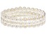White Cultured Freshwater Pearl Stretch Bracelet Set Of Three