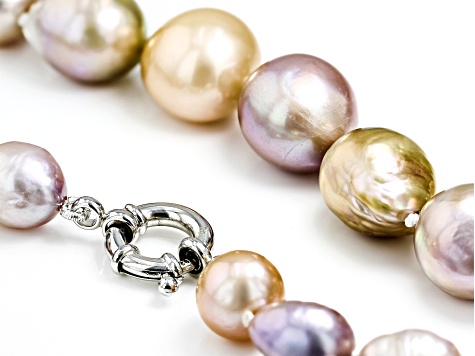 Genusis™ Multi-Color Cultured Freshwater Pearl Rhodium Over Sterling Silver  Necklace - SPL554