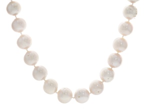 Genusis™ White Cultured Freshwater Pearl Rhodium Over Sterling Silver 20 Inch Necklace