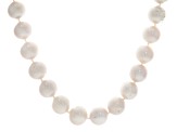 Genusis™ White Cultured Freshwater Pearl Rhodium Over Sterling Silver 20 Inch Necklace