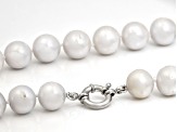 Genusis™ White Cultured Freshwater Pearl Rhodium Over Sterling Silver 20 Inch Necklace