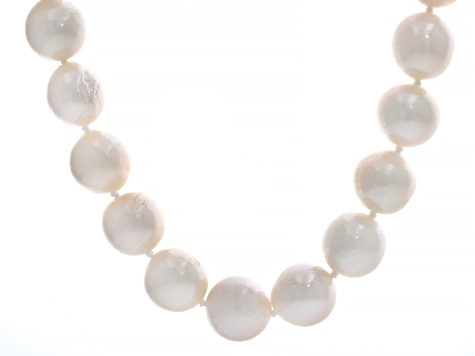 Genusis™ White Cultured Freshwater Pearl Rhodium Over Sterling Silver 20 Inch Necklace