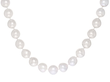 Picture of Genusis™ White Cultured Freshwater Pearl Rhodium Over Sterling Silver 20 Inch Necklace