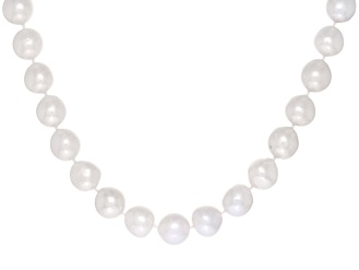 Genusis™ White Cultured Freshwater Pearl Rhodium Over Sterling Silver 20 Inch Necklace