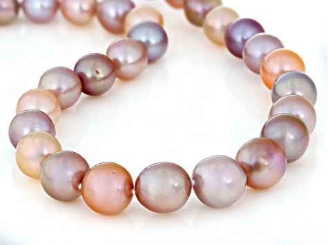 Genusis™ Multi Color Cultured Freshwater Pearl Rhodium Over Sterling Silver 20 Inch Necklace