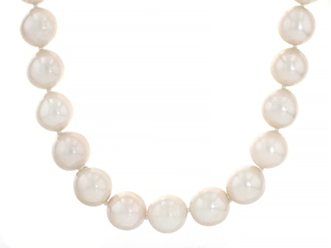 Genusis™ White Cultured Freshwater Pearl Rhodium Over Sterling Silver 20 Inch Strand Necklace