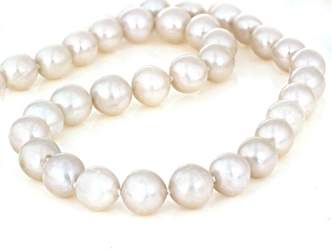 Genusis™ White Cultured Freshwater Pearl Rhodium Over Sterling Silver 20 Inch Strand Necklace
