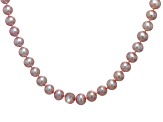 Pink Cultured Freshwater Pearl Rhodium Over Sterling Silver Necklace