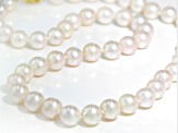 White Cultured Japanese Akoya Pearl 14k Yellow Gold Necklace