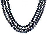 Black Cultured Freshwater Pearl 14k Yellow Gold Multi Row Necklace