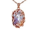 Genusis™ Lavender Cultured Freshwater Pearl 18k Rose Gold Over Sterling Silver Pendant with Chain