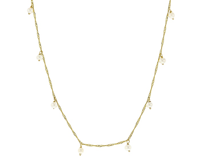 Freshwater Cultured Pearl & Goldtone Station Necklace main image 0
