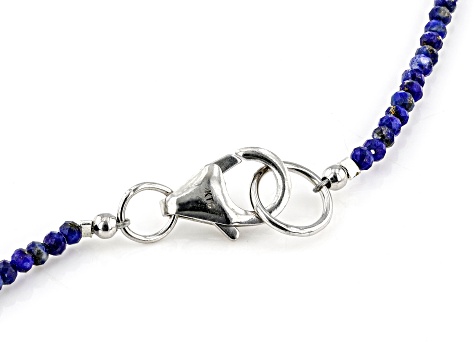 White Cultured Freshwater Pearl and Lapis Lazuli Rhodium Over Sterling Silver Necklace Set of 3