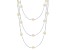 White Cultured Freshwater Pearl and Grey Labradorite Rhodium Over Silver Necklace Set of 3