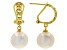 Genusis™ White Cultured Pearl 18k Yellow Gold Over Sterling Silver Earrings
