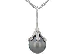 Natural 9-10mm Tahitian Black/Red/Green Pearl Necklace – 18 Inches, 14K Gold Clasp