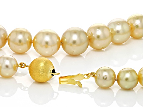 Golden Cultured South Sea Pearl 18k Yellow Gold Over Sterling Silver ...