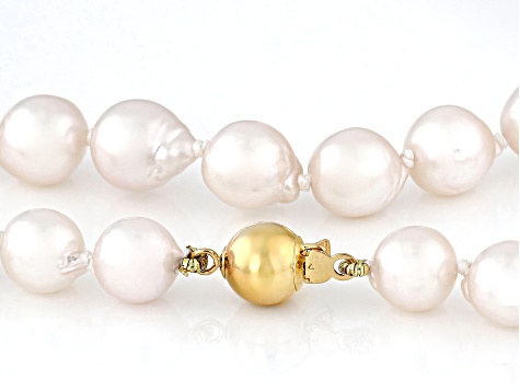 White Cultured Japanese Akoya Pearl 14k Gold Necklace - SPL638 | JTV