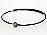 Cultured Tahitian and 4-5mm Cultured Japanese Akoya Pearl Rhodium Over Sterling Necklace