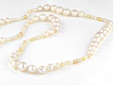 Multicolor Cultured Japanese Akoya Pearl Rhodium Over Sterling Silver Necklace