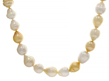Golden South Sea Pearl Strand Necklace 19 18KY