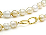 Multicolor Cultured South Sea Pearl 18k Gold Over Sterling Silver 26" Necklace