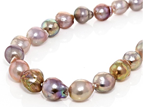 Genusis™ Multicolor Cultured Freshwater Pearl Rhodium Over Sterling Silver Necklace