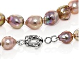 Genusis™ Multicolor Cultured Freshwater Pearl Rhodium Over Sterling Silver Necklace