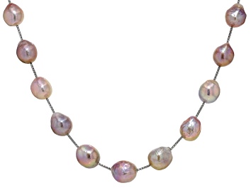 Picture of Genusis™ Multicolor Cultured Freshwater Pearl Rhodium Over Sterling Silver Necklace