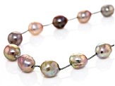 Genusis™ Multicolor Cultured Freshwater Pearl Rhodium Over Sterling Silver Necklace