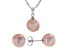 Genusis™ Pink Cultured Freshwater Pearl Rhodium Over Sterling Silver Stud Earring and Necklace Set
