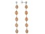 Peach Cultured Freshwater Pearl Rhodium Over Sterling Silver Dangle Earrings