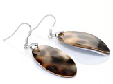 South Sea Tiger Cowrie Mother-of-Pearl Rhodium Over Sterling Silver Dangle Earrings