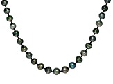 Black Cultured Tahitian Pearl 14k White Gold Strand Necklace