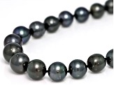 Black Cultured Tahitian Pearl 14k White Gold Strand Necklace