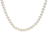 White Cultured Freshwater Pearl Rhodium Over Sterling Silver 18" Necklace