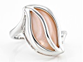 19x11mm Pink Mother-of-Pearl Rhodium Over Sterling Silver Ring