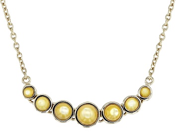 Picture of Golden South Sea Mother-of-Pearl 18k Gold Over Sterling Silver Station Necklace