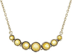 Golden South Sea Mother-of-Pearl 18k Gold Over Sterling Silver Station Necklace