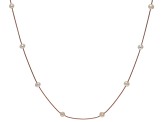 White Cultured Freshwater Pearl 18k Rose Gold Over Sterling Silver Station Necklace