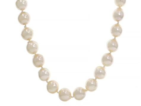 White Cultured Baroque Japanese Akoya Pearl 14k Yellow Gold Necklace ...
