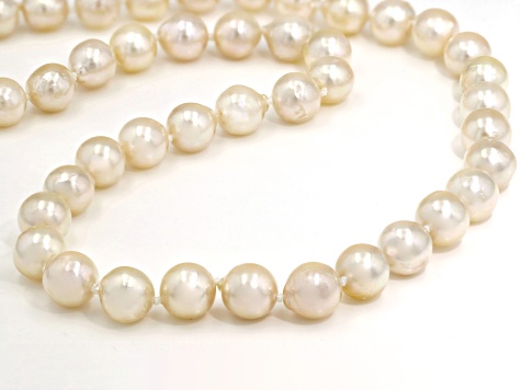White Cultured Japanese Akoya Pearl 14k Yellow Gold Necklace - SPL777 | JTV