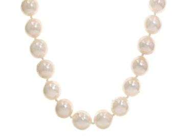 Picture of White Cultured Japanese Akoya Pearl 14k Yellow Gold Necklace