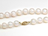 White Cultured Japanese Akoya Pearl 14k Yellow Gold Necklace