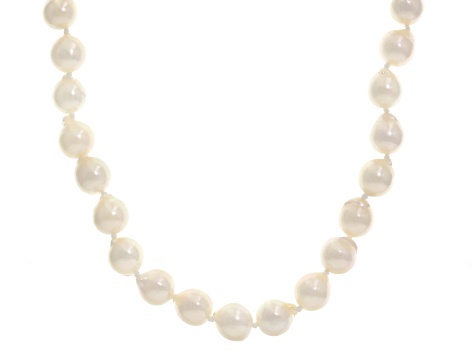 Candlelight Cultured Japanese Akoya Pearl 14k Yellow Gold Necklace