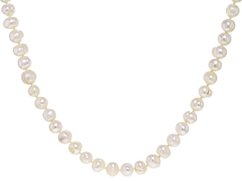 White Cultured Freshwater Pearl Endless Strand 64" Necklace