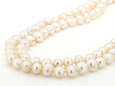 White Cultured Freshwater Pearl Endless Strand 64" Necklace