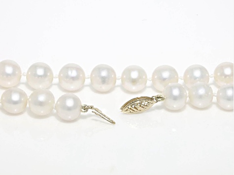 White Cultured Freshwater Pearl 14k Yellow Gold 18
