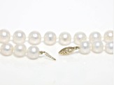 White Cultured Freshwater Pearl 14k Yellow Gold 18" Necklace